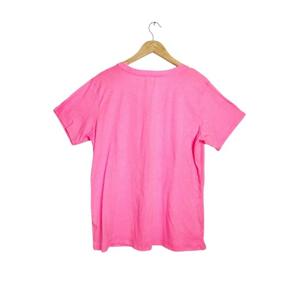 Zenana Women's V-Neck Short Sleeve Tee Shirt in Pink - Sz XL - Picture 2 of 5